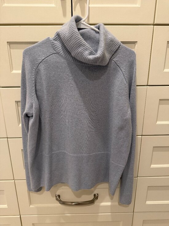 Athleta Sweaters - Athelta Wool Cashmere Aspen Turtleneck Sweater Light Blue Size M #632072